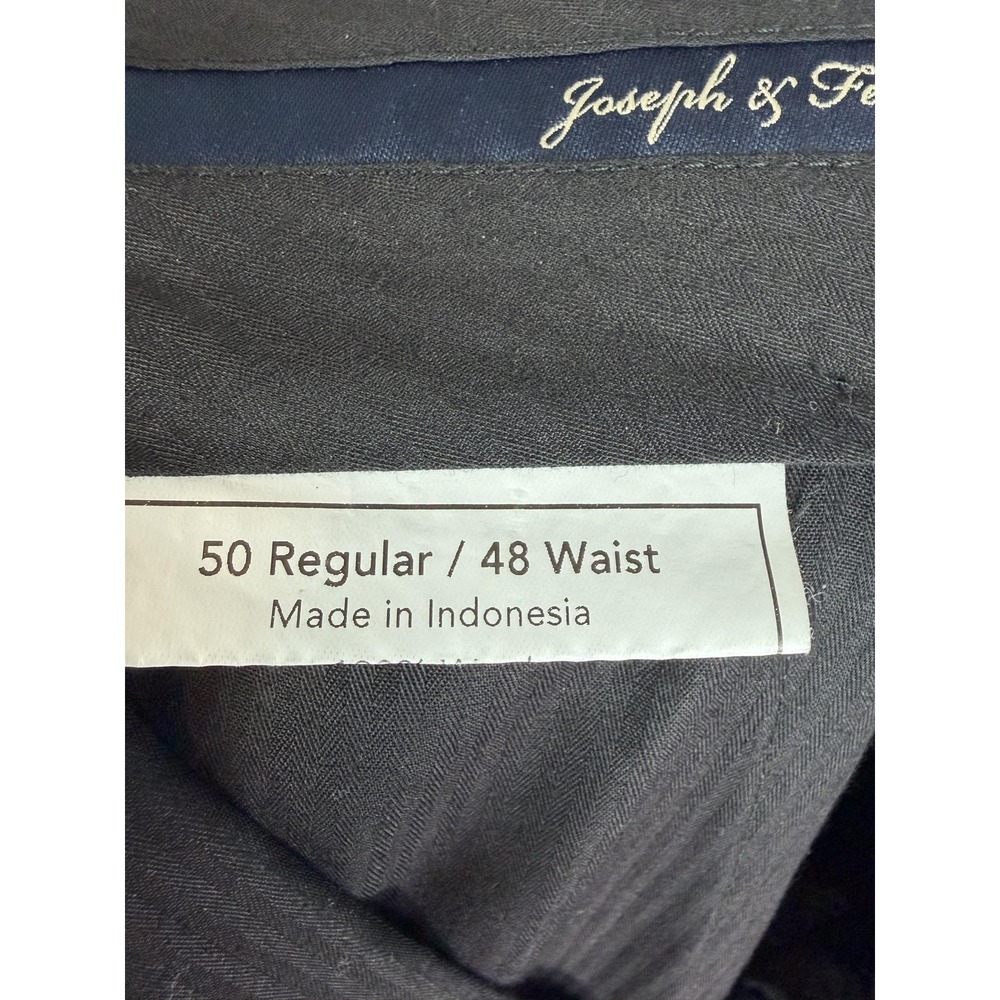 Joseph & Feiss Dress Pants Mens 48x24 Gray Wool Flat Front Classic Fit Office - Picture 11 of 13